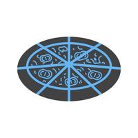 Pizza Glyph Blue and Black Icon vector