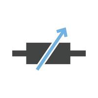 Variable Resistor Glyph Blue and Black Icon vector