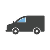 Delivery Car Glyph Blue and Black Icon vector