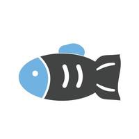 Pet Fish II Glyph Blue and Black Icon vector