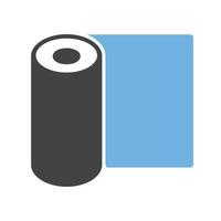 Rolled Mat Glyph Blue and Black Icon vector
