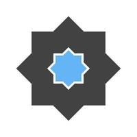 Islamic Star Glyph Blue and Black Icon vector