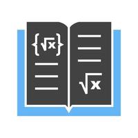 Math Book I Glyph Blue and Black Icon vector