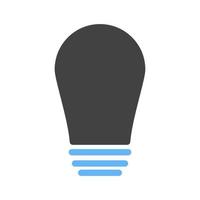 Electric Bulb Glyph Blue and Black Icon vector