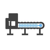 Conveyor II Glyph Blue and Black Icon vector