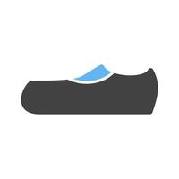 zapatos casuales glifo icono azul y negro vector