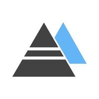 Pyramids Glyph Blue and Black Icon vector