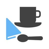 Coffee Served Glyph Blue and Black Icon vector