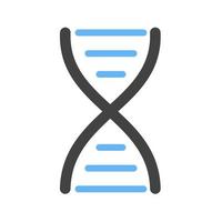 DNA Structure Glyph Blue and Black Icon vector