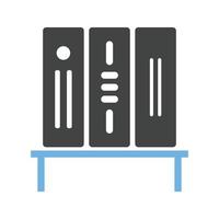 Bookstand Glyph Blue and Black Icon vector