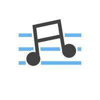 Music Glyph Blue and Black Icon vector