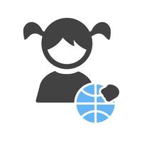 Holding Ball Glyph Blue and Black Icon vector