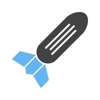 Missile Glyph Blue and Black Icon vector