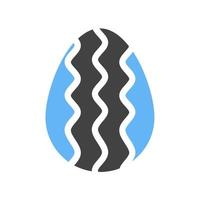 Easter Egg IV Glyph Blue and Black Icon vector