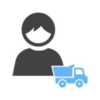 Playing with Truck Glyph Blue and Black Icon vector