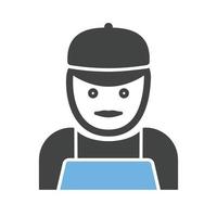 Mechanic Glyph Blue and Black Icon vector