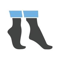 Tip Toe Glyph Blue and Black Icon vector