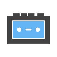 Tape Recorder Glyph Blue and Black Icon vector