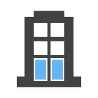 Apartment Glyph Blue and Black Icon vector