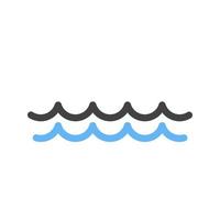 Water II Glyph Blue and Black Icon vector