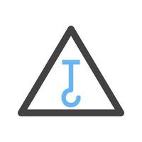 Under Construction Glyph Blue and Black Icon vector