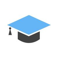 Graduate Cap I Glyph Blue and Black Icon vector