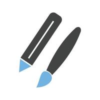 diseño glifo icono azul y negro vector