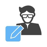 Secretary Glyph Blue and Black Icon vector