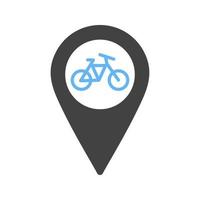 Cycling Location Glyph Blue and Black Icon vector