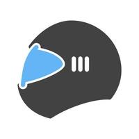 Helmet II Glyph Blue and Black Icon vector