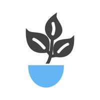 icono de glifo de planta azul y negro vector