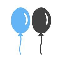 Balloons Glyph Blue and Black Icon vector