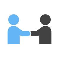 Handshake Glyph Blue and Black Icon vector