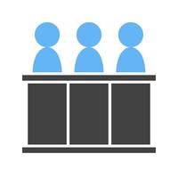 Panel of judges Glyph Blue and Black Icon vector