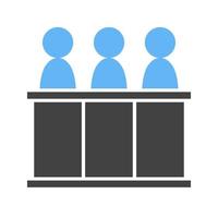 Panel of judges Glyph Blue and Black Icon vector