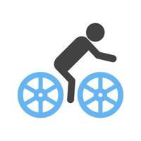 Cycling Glyph Blue and Black Icon vector