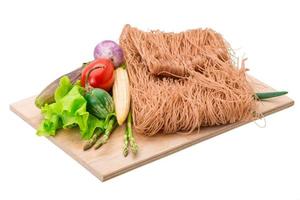 Raw rice noodles photo