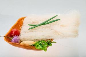 Raw rice noodles photo