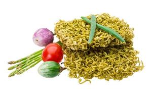 Green raw noodles photo