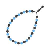 Prayer Beads Glyph Blue and Black Icon vector