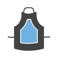 Apron Glyph Blue and Black Icon vector