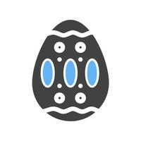 Easter Egg V Glyph Blue and Black Icon vector