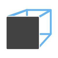 Cuboid Glyph Blue and Black Icon vector