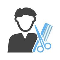 Barber Glyph Blue and Black Icon vector