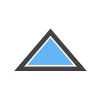 Triangle Arrow Up Glyph Blue and Black Icon vector