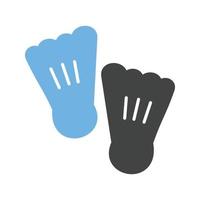 Fins Glyph Blue and Black Icon vector