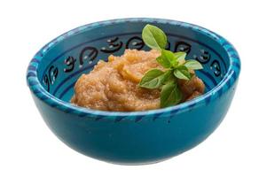 Pollock roe in a bowl on white background photo