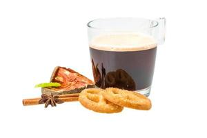 Dutch cookies with coffee photo