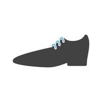 mocasines de hombre glifo icono azul y negro vector