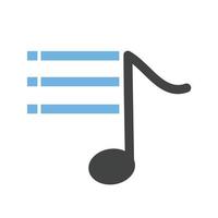 Music Options Glyph Blue and Black Icon vector